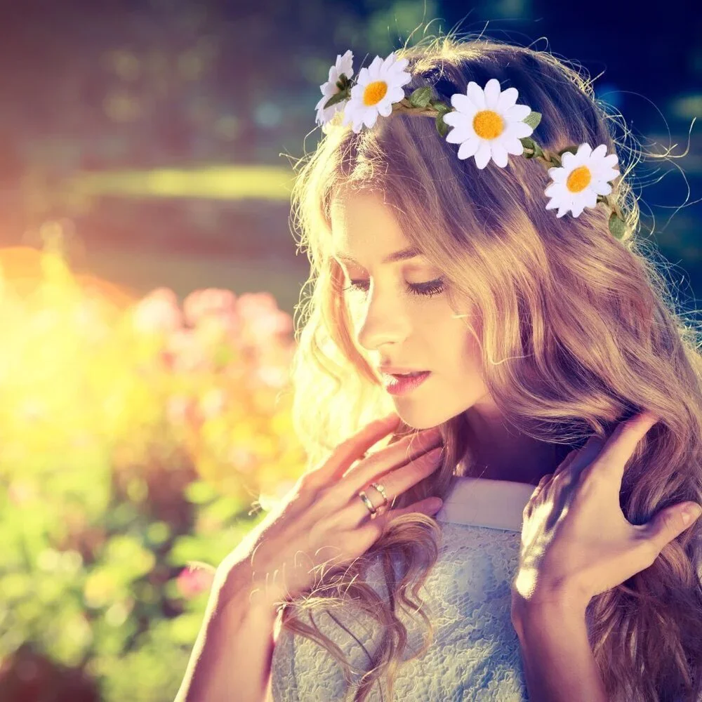 Flower Headband Girl Women Daisy Crown Floral Wreath for Festival Bridal